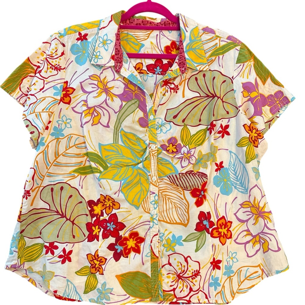 Izod Floral Button Down Blouse